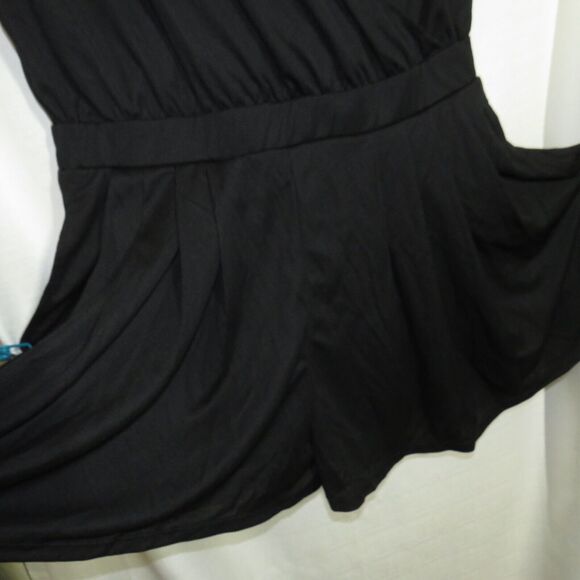 Halara Waffle Textured Blouson Wrap Look Lightweight Pleated Romper Size Medium - Picture 8 of 9